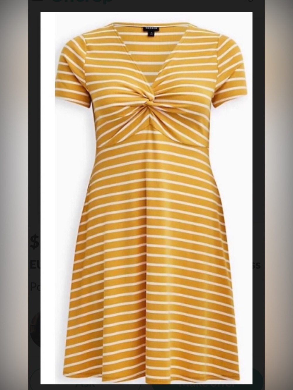 NWOT Torrid Mini Rib Knit Twist Front Skater Dress , size torrid 1